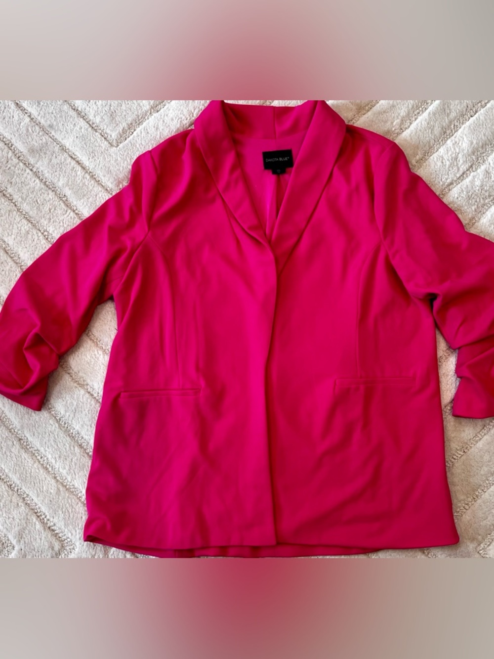 Hot Pink Open-Front Summer Blazer - Dakota Blue XXL